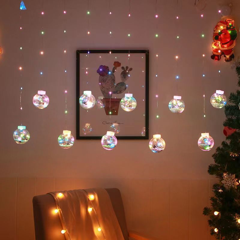 在庫ありLEDライトストリング クリスマス クリスマスカーテンライト 漫画風ライト フラッシュライト カラフルライト 寝室装飾|undefined