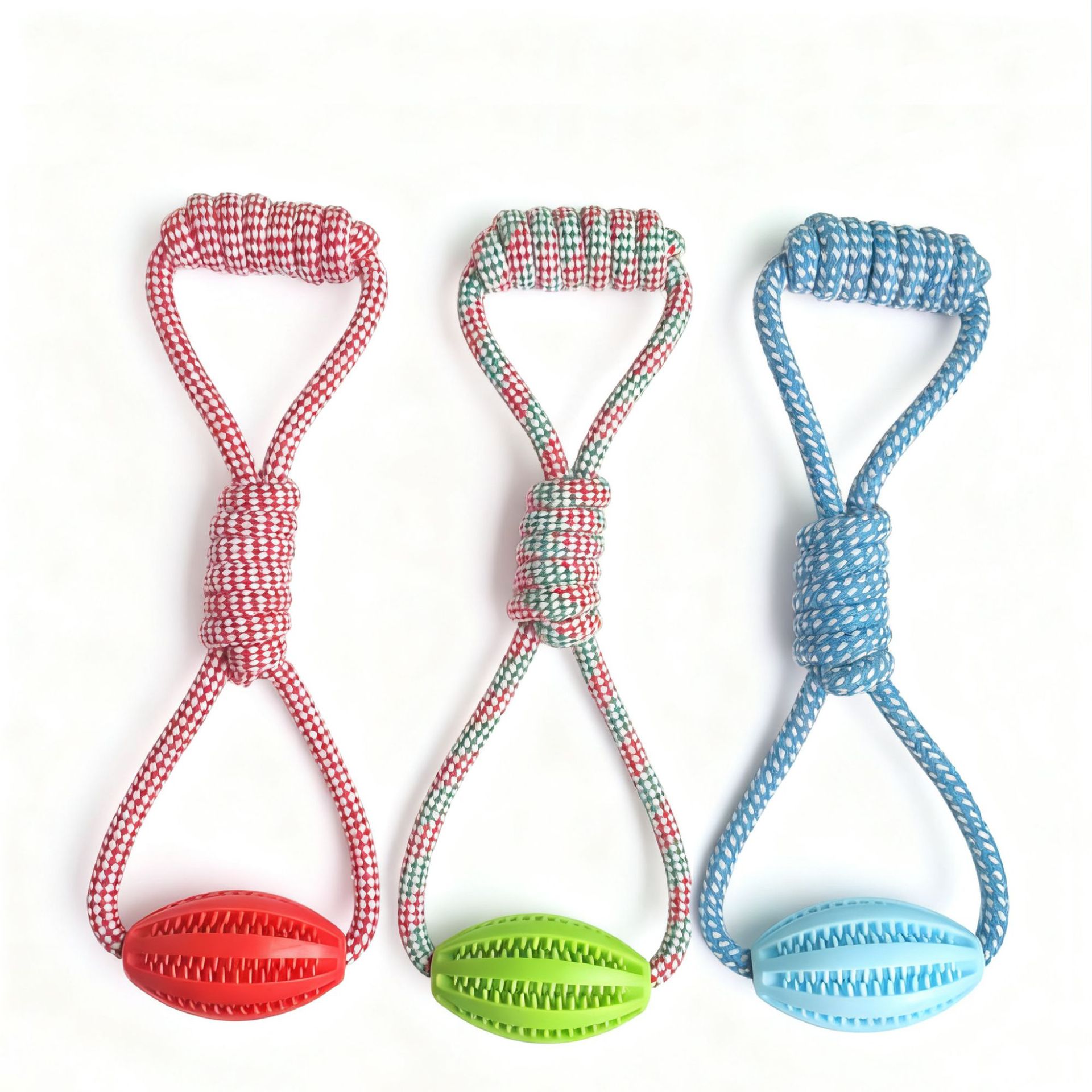 Pet Dog Toy Cotton Rope Hand-Pulled Olive Watermelon Ball to Relieve Boredom, Clean Teeth and Grind Teeth, Food Leakage Ball, Customized Cat and Dog Supplies