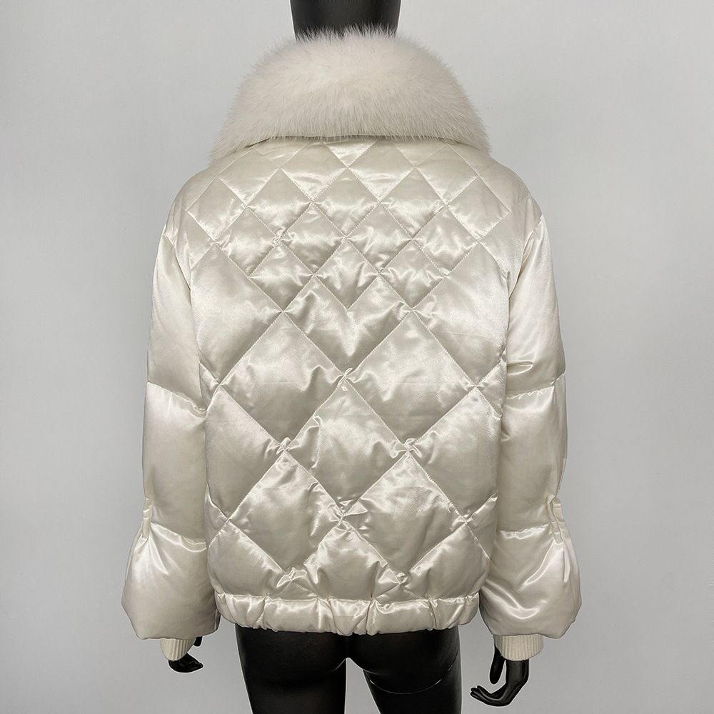 Women's Clothing Satin new style ladies short down jacket women high end women's down jacket women's high end women's white duck down_voghion.com