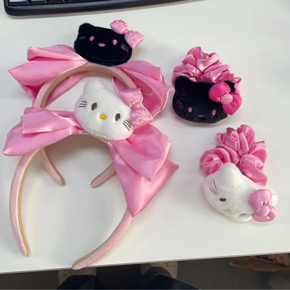 villano KT arco de lavado de cara correa de cabello de lavado correa de cabello de mujer correa de cabello correa de cabello jugar lindos dibujos animados fotos adornos para el cabello