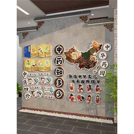 中医药养生馆装饰画氛围布置形象文化墙面幼儿园环创材料育墙