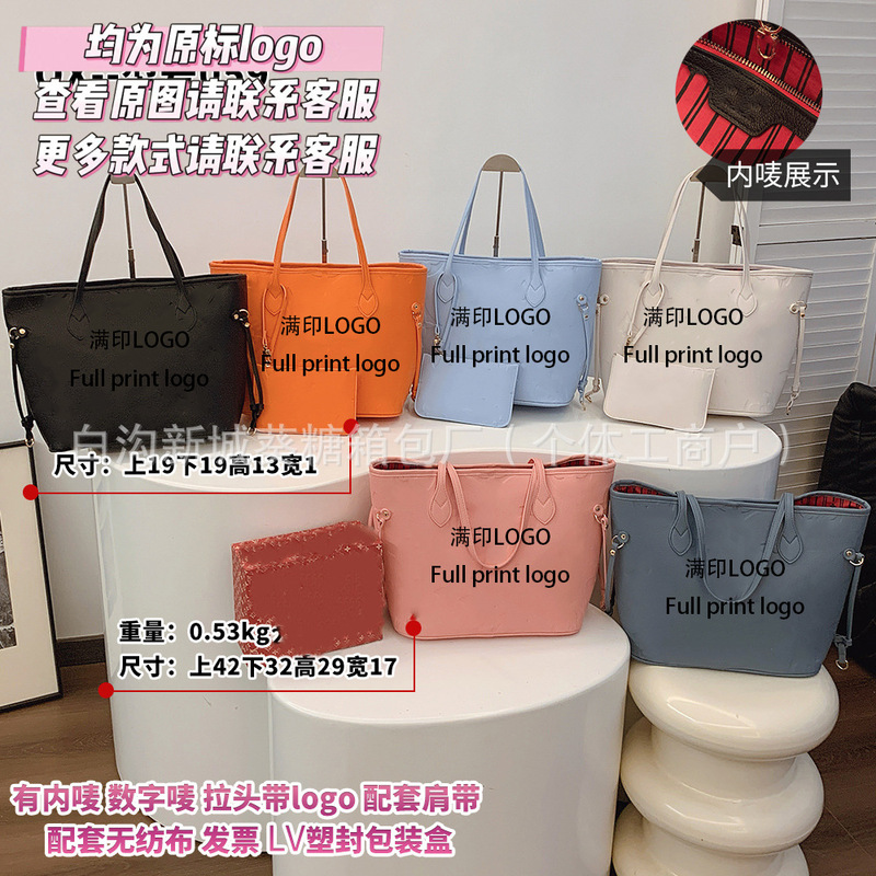 Cross-border foreign trade hand-printed classic handbags, large-capacity shopping bags, direct shipment from factory