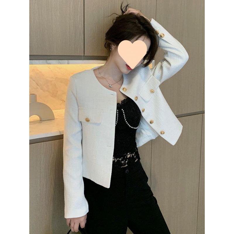 韩系秋装2025新款洋气短款小香风外套女气质名媛高级感小个子上衣|undefined