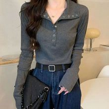 大码女装长袖上衣女秋冬加厚胖mm遮肚显瘦韩版辣妹正肩T恤打底衫