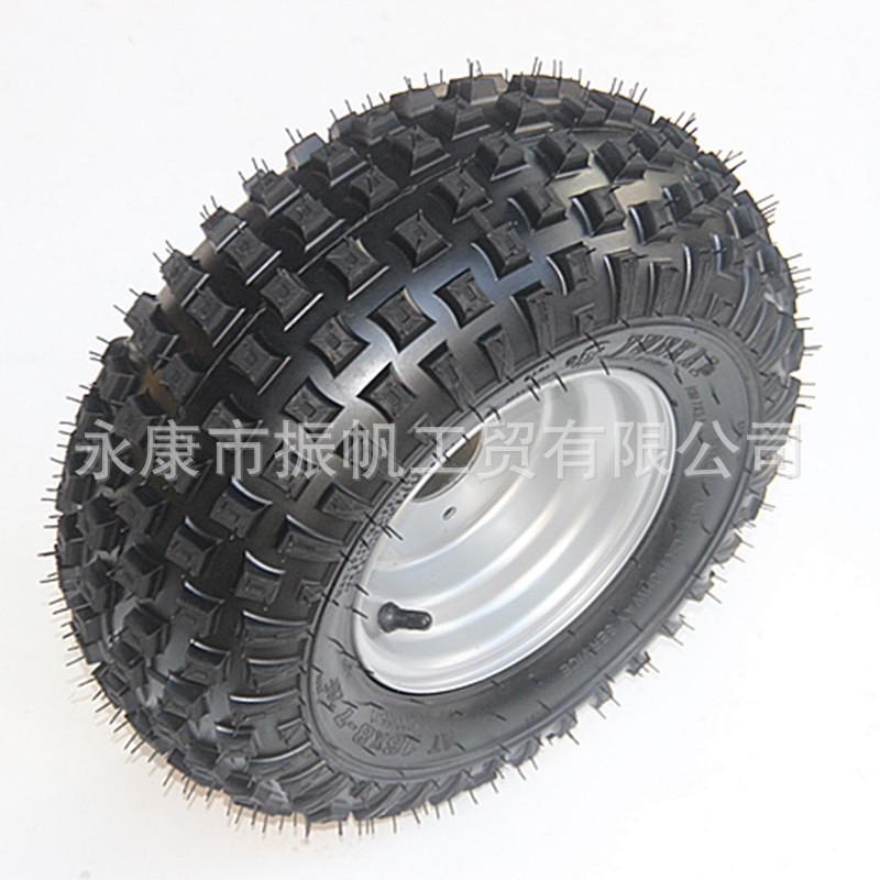 Atv Accessories 16* 8-7inch Go-Kart Vacuum Tire 16X8-7 Square Off-Road Tire 3-Hole Iron Wheel Hub