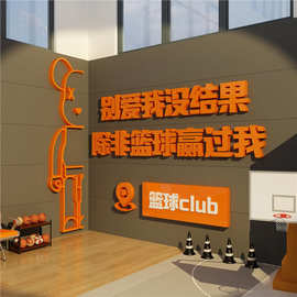 篮球场馆文化墙面贴纸装饰元素体育活动培训机构主题环创海报布置