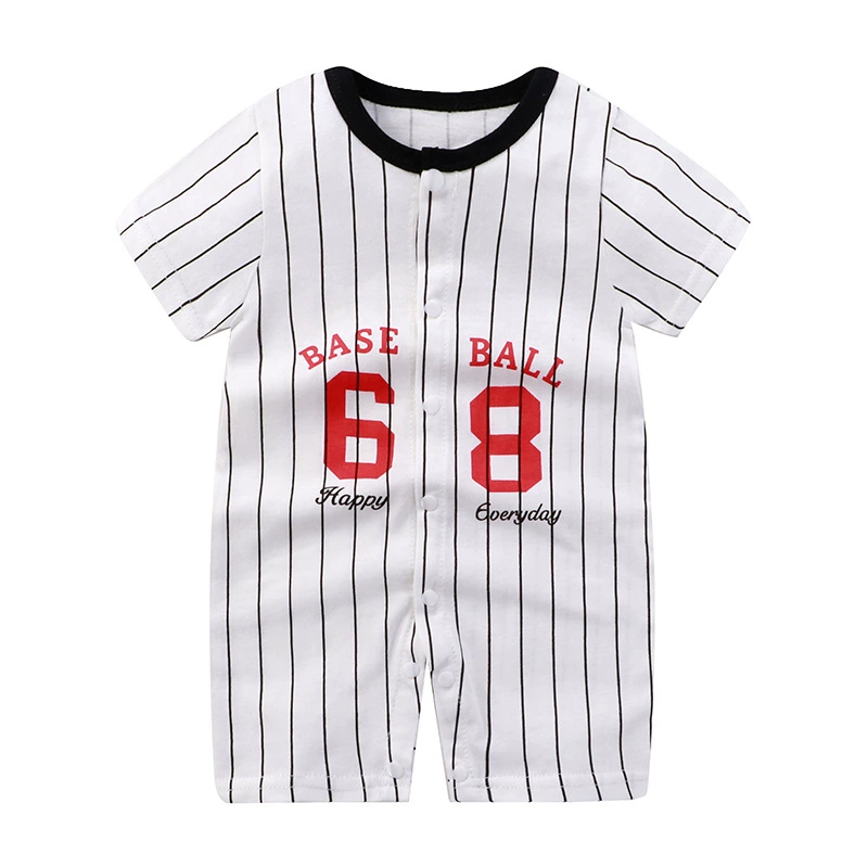 Short-Sleeve Baby Romper Summer Bodysuit, Newborn Girls, Thin Lightweight, 59–90 cm