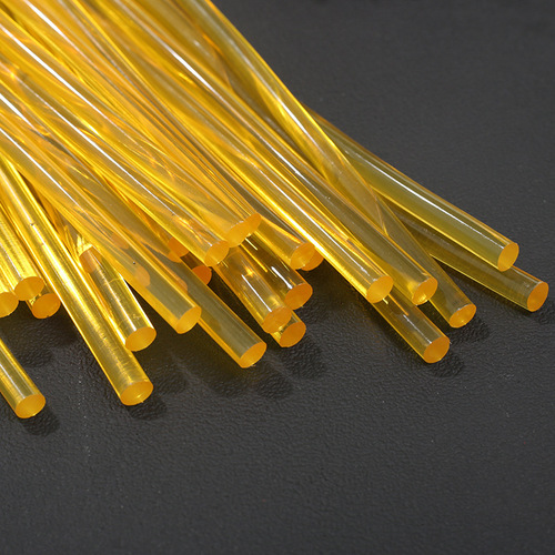Bulk Golden Yellow High-Transparent Hot Melt Glue Sticks 7mm Decorative Metal High-Stick Hot Plastic Resin Adhesive