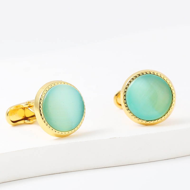 neue runde Manschettenknöpfe mit Diamantkristall, modische, hochwertige Manschettenknöpfe aus Zirkon_voghion.com