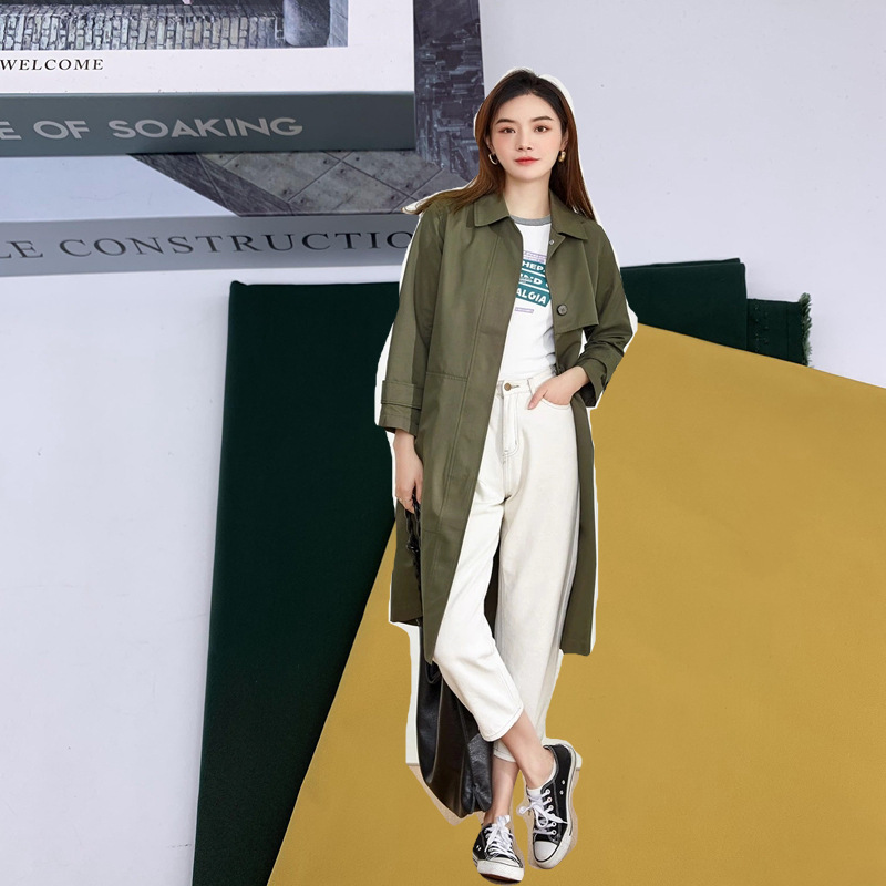 现货供应 150D双层斜纹仿记忆风衣外套夹克派克服羽绒服面料