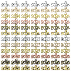 DIY Jewelry Accessories 2024 & 2025 Series Zinc Alloy Pendant Retro Hanging Ornaments 14*9mm Cross-border Direct Sales