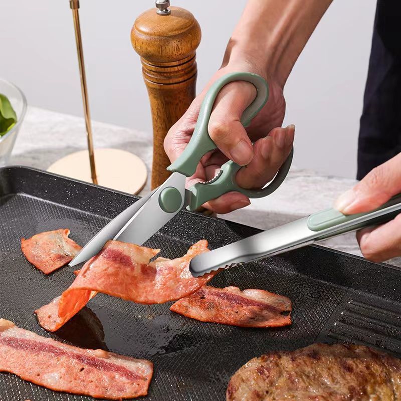 barbecue suit Food clip Stainless steel steak BBQ clip kitchen scissors household Korean food Direct selling