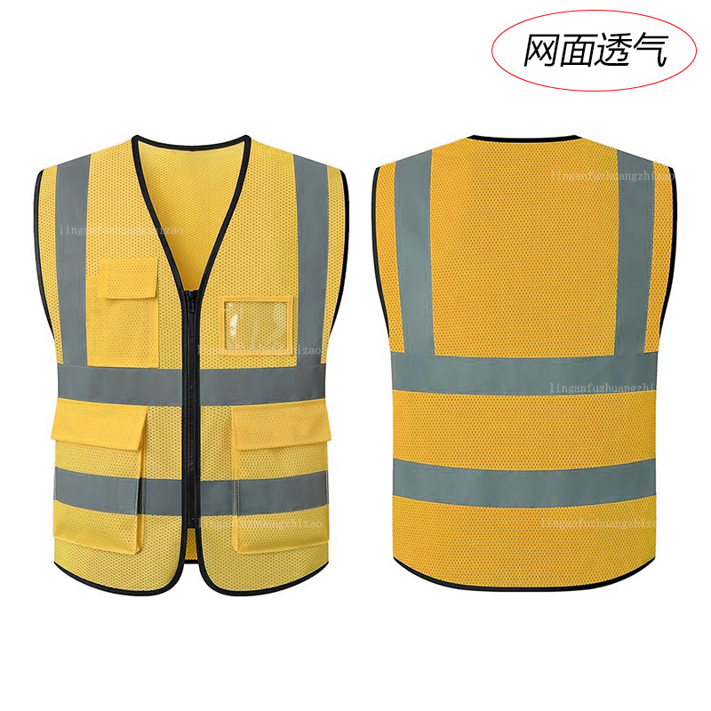 Chaleco de Seguridad Reflectante Multibolsillos para Construcción y Tráfico