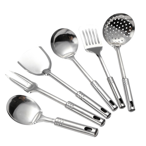Nine-bead steel handle stainless steel kitchen utensil set cooking spatula cooking spoon electrical appliances can be printed with logo