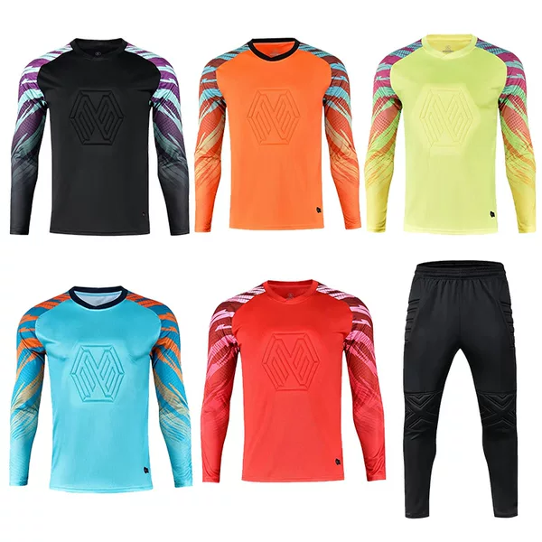 Sleeve-shifting Soccer Goalkeeper Suit Outdoor Competition Training Sports Long-sleeved Trousers Breathable Sweat-absorbent Men's Summer Jersey