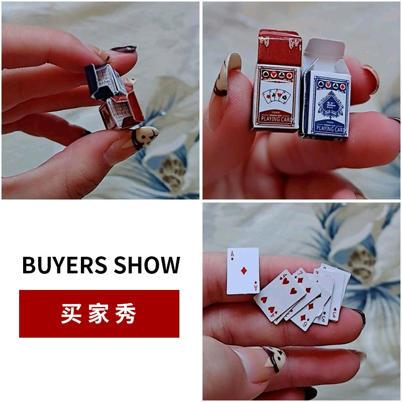 Миниатюрный набор игральных карт, крошечная колода с коробочкой, 1,6×1,1 см, аксессуар для куклы (Тип A/B)