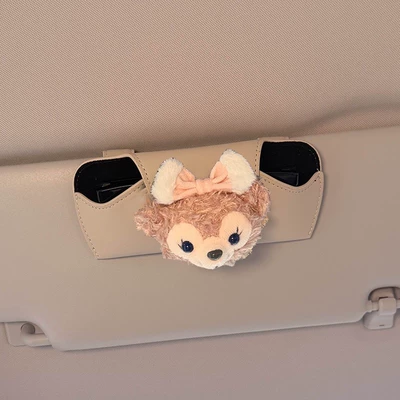 Glasses Clip, High-End Female, Car Glasses Clip/Bill Clip - girls-glasses-case-beige