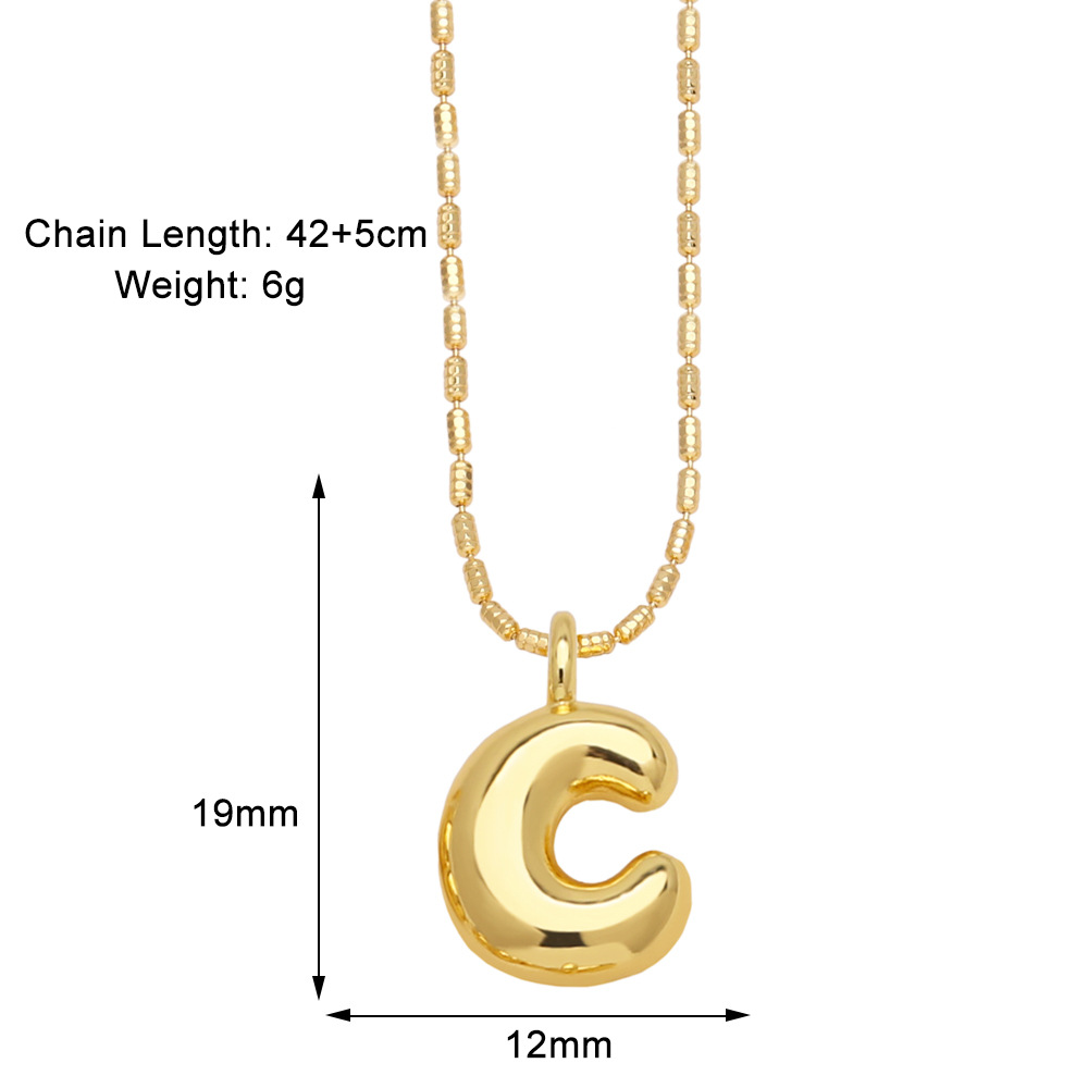 Copper Gold Plated Simple Style Letter Pendant Necklace display picture 5