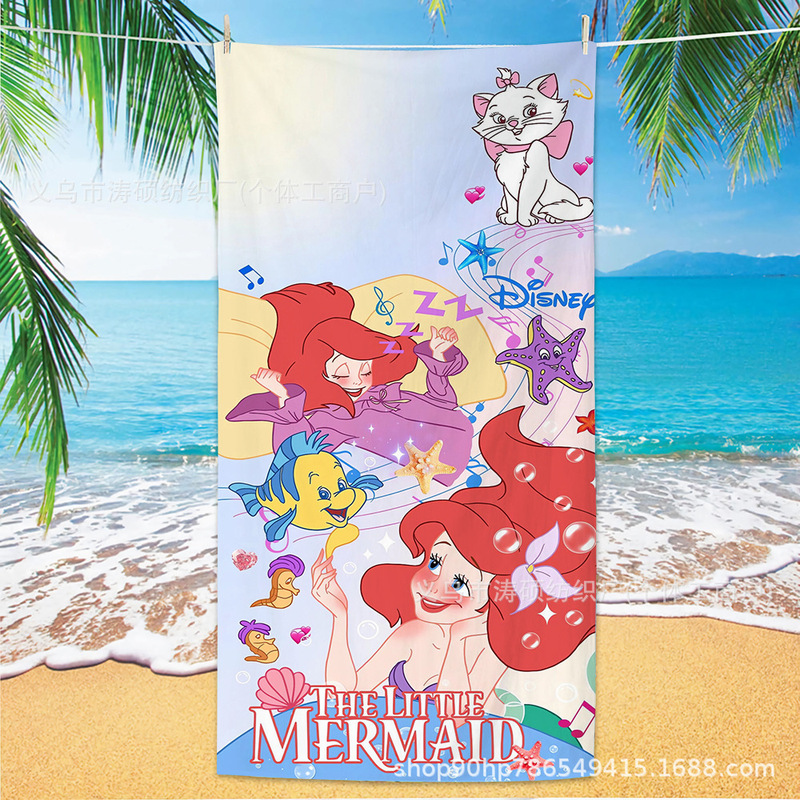 Children's Ultra-Fine Fiber Disney Princess Beach Towel, Soft, Absorbent, Quick-Dry, Cartoon Bath Towel, Vacation Sunscreen Blanket Children's Ultra-Fine Fiber Disney Princess Beach Towel, Soft, Absorbent, Quick-Dry, Cartoon Bath Towel, Vacation Sunscreen Blanket