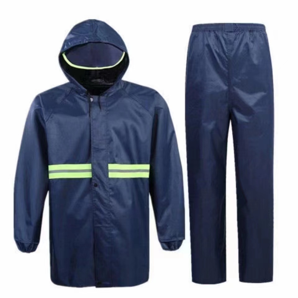 Fábrica de comercio exterior al por mayor impermeable grueso impermeable traje de pantalón montar todo el cuerpo anti-lluvia vehículo eléctrico reflectante impermeable dividido