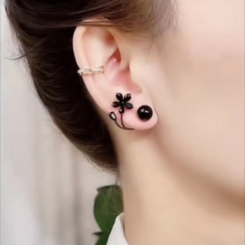 1 Pair Simple Style Flower Plating Inlay Alloy Artificial Crystal Ear Studs display picture 3