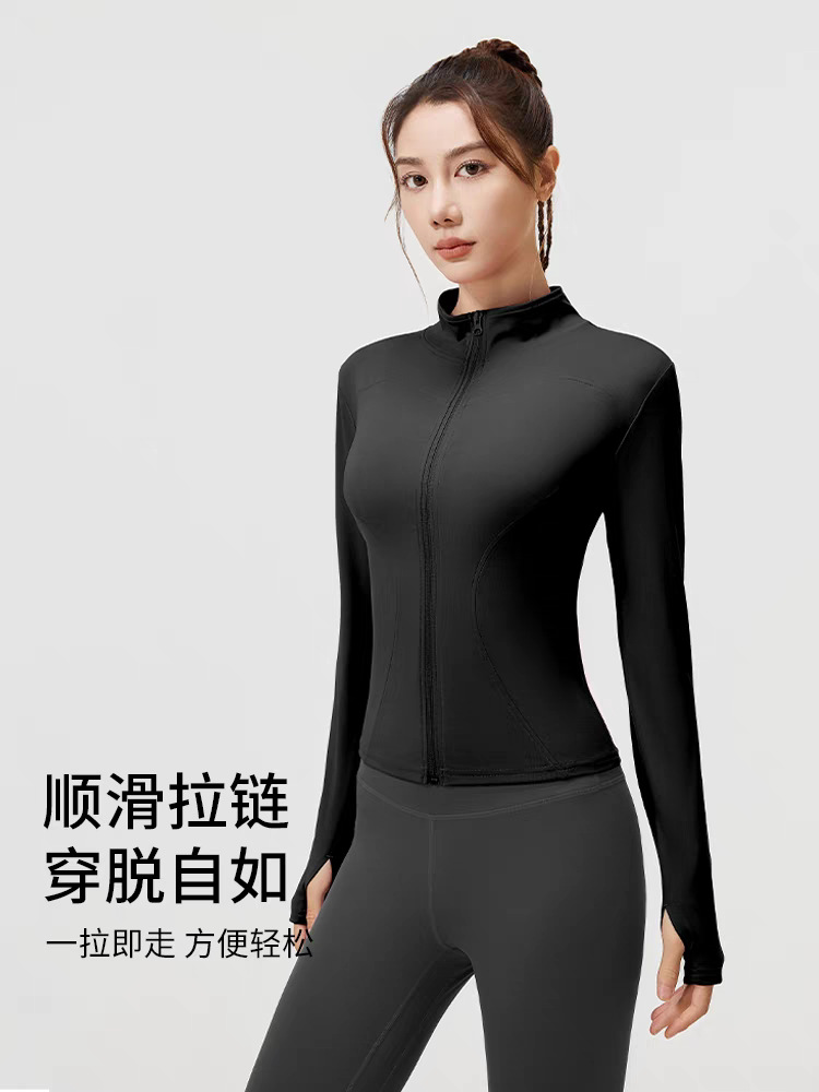 Ropa de yoga de alta elasticidad apretada para mujeres cuatro estaciones pilates abrigo deportivo casual de manga larga ropa de ejercicio