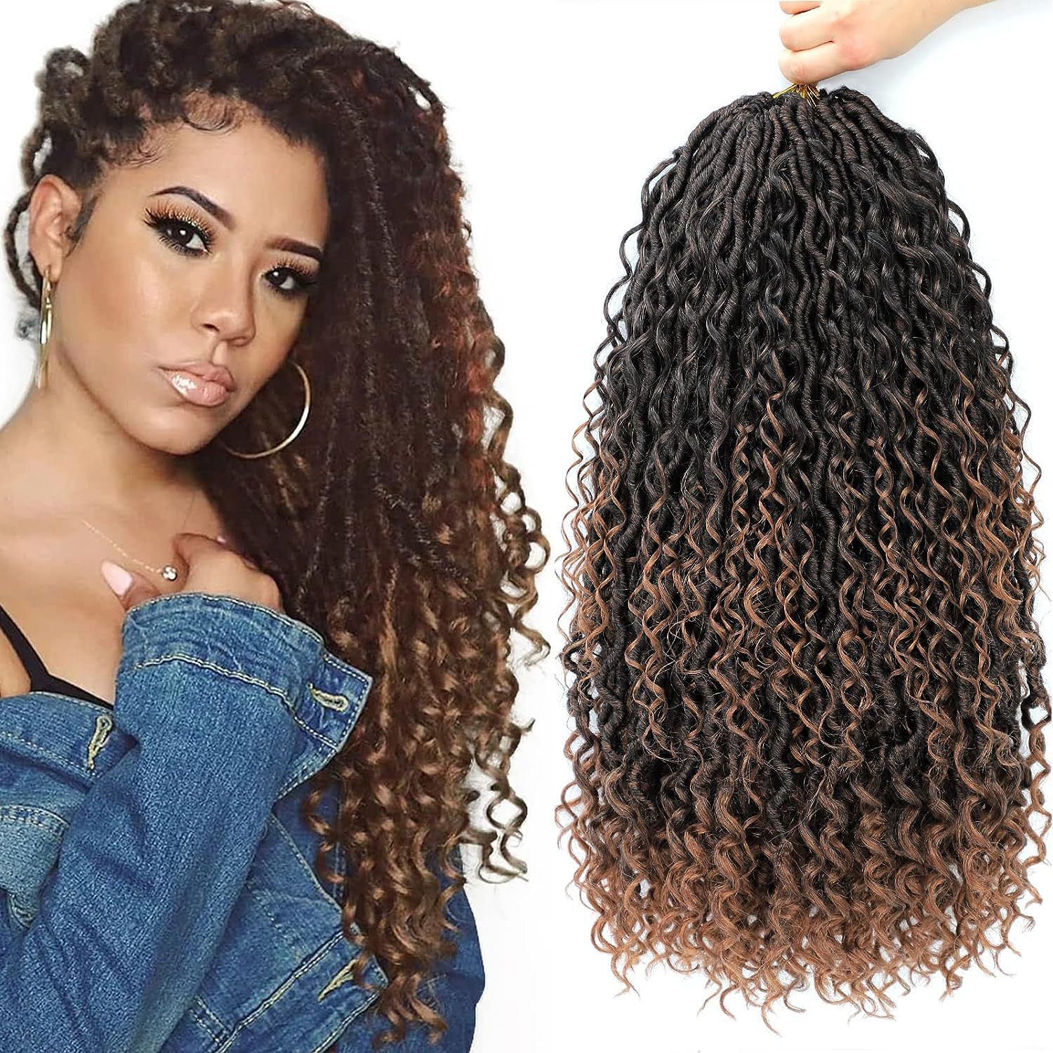 Nuevos productos europeos y estadounidenses, trenzas sucias, ganchillo, comercio exterior, venta caliente, Falsa diosa, río, Locs