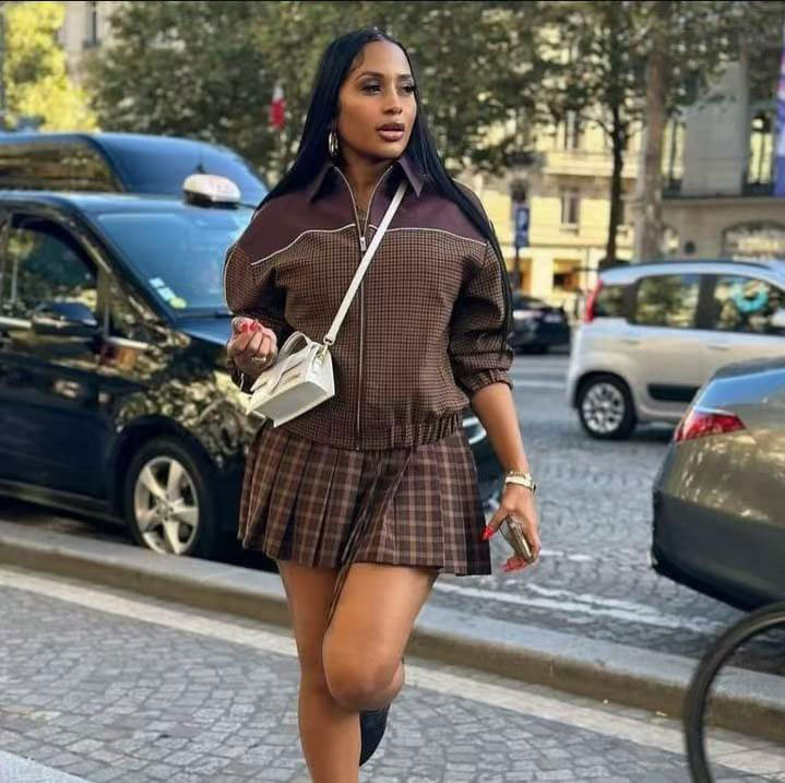 Women's Clothing Women's Style Zipper Cardigan Long Sleeve Top With Lapel Short Skirt Two Piece Suit Sexy Fashion_ecoleips.com