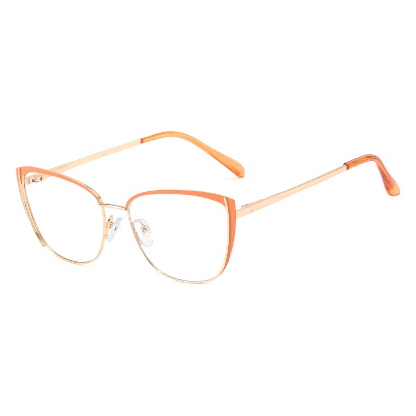 95732 nuevo anti-Luz Azul gafas lisas gafas de las mujeres puede ser equipado con miopía gafas ópticas Gafas de metal marco al por mayor