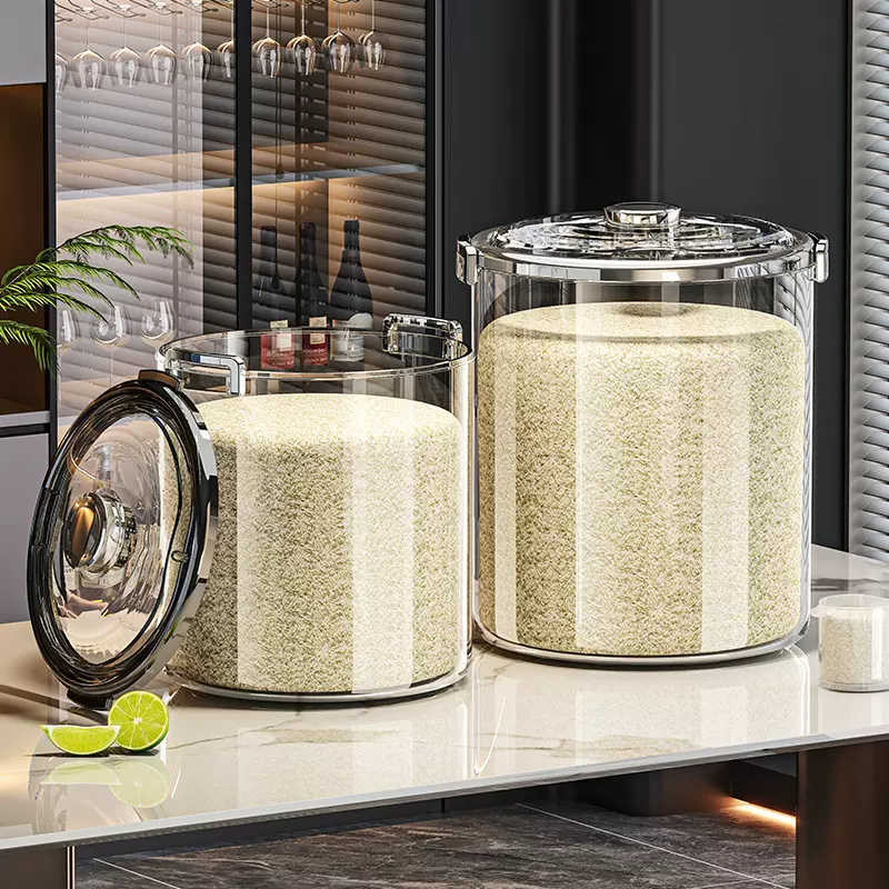 家用翻盖米桶透明防虫防潮密封米桶大容量五谷杂粮大米收纳储物罐
