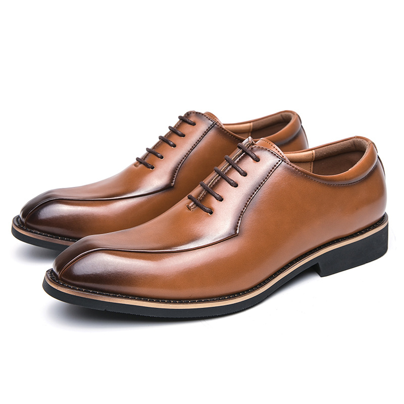 Zapatos de hombre, zapatos de vestir de negocios de talla grande transfronterizos, zapatos de cuero de cena de hombre de moda, zapatos de cuero casuales de corte bajo de estilo británico de moda image 6