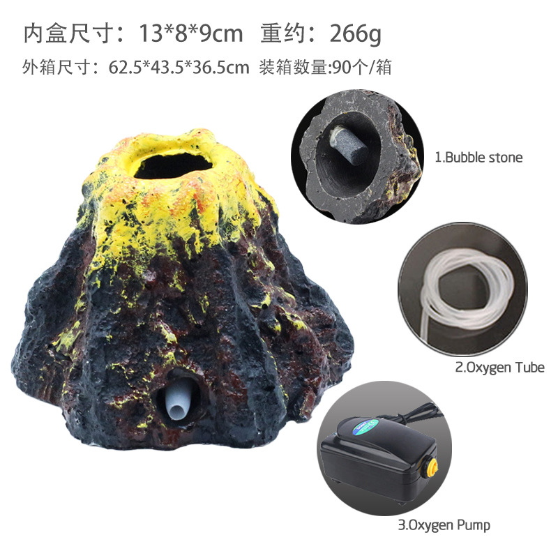 Mini tubo de oxígeno con bomba de aire volcánico pequeño