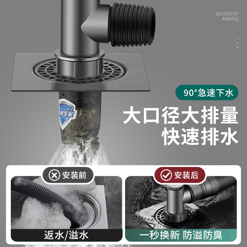 洗衣机排水管地漏接头阳台下水管道分流器一分二防反水专用三头通|undefined