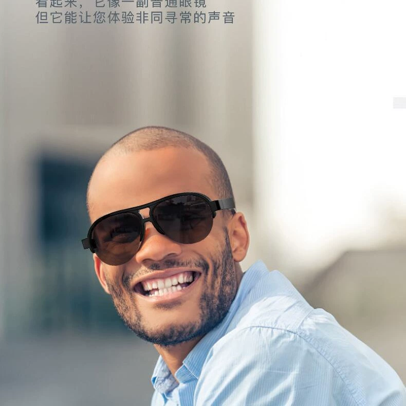 Smart wireless glasses solar-powered, headphones, bluetooth, voice control