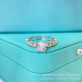 蒂芙家戒指男女镶钻小众设计简约轻奢指环冷淡风高级感跨境直销
