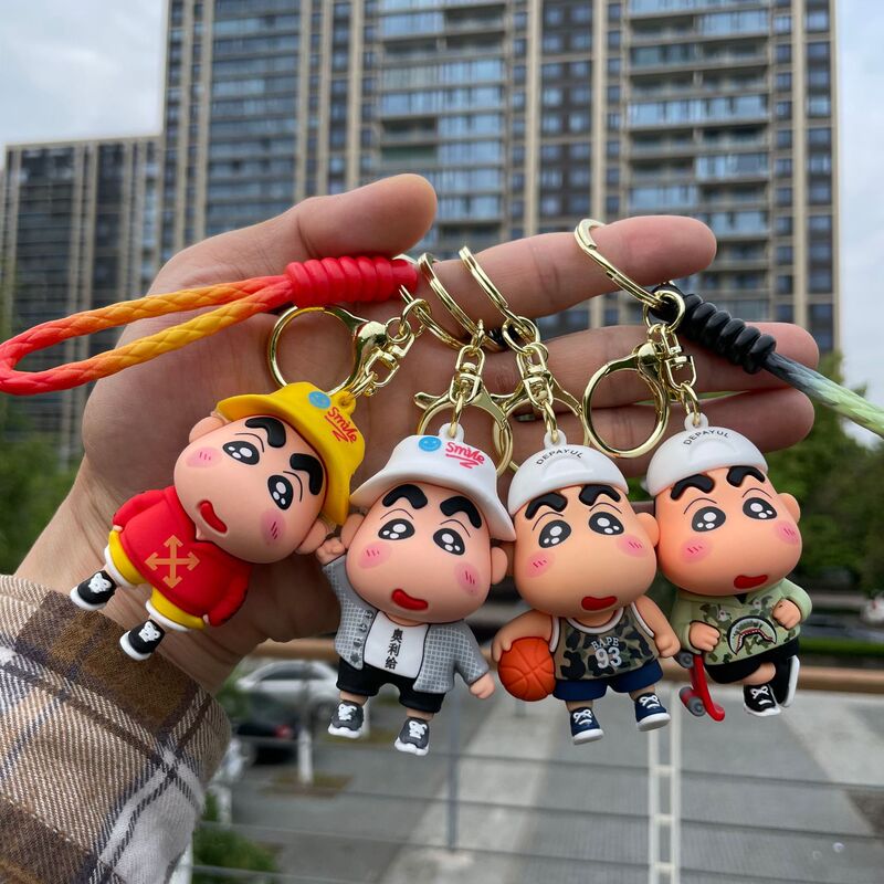 Cute Crayon Shin-Chan Three-Dimensional Doll Car Keychain School Bag Pendant Key Chain Doll Machine Small Gift Wholesale Cute Crayon Shin-Chan Three-Dimensional Doll Car Keychain School Bag Pendant Key Chain Doll Machine Small Gift Wholesale