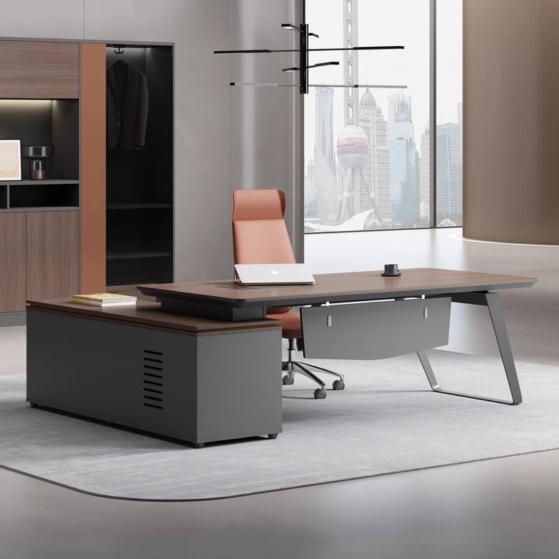 Nuevo escritorio de jefe moderno simple de alta gama, gerente, presidente, jefe, mesa y silla, combinación de mesa y silla, escritorio ejecutivo