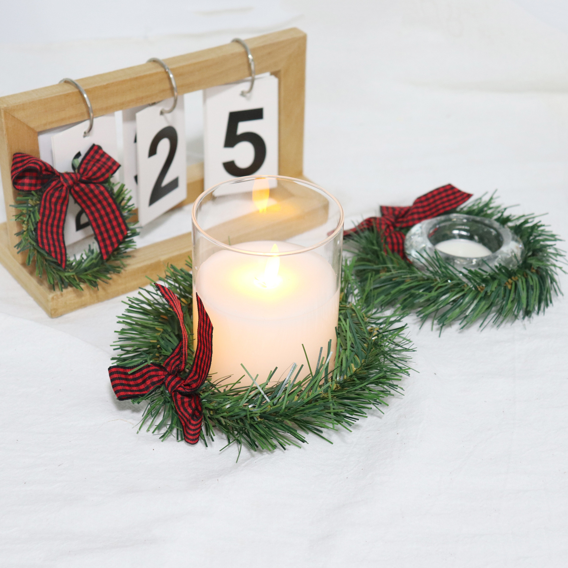 26g Weight Garlands Event & Party Supplies Grass Ring Classification 1 Piece Quantity Party Occasion PVC, Polyester Material Christmas Festival Bow Knot Pattern Modern Style, Classic Style Style Christmas Modern Style Classic Style Bow Knot PVC Polyester Party Garlands Decorations Table Decoration 2