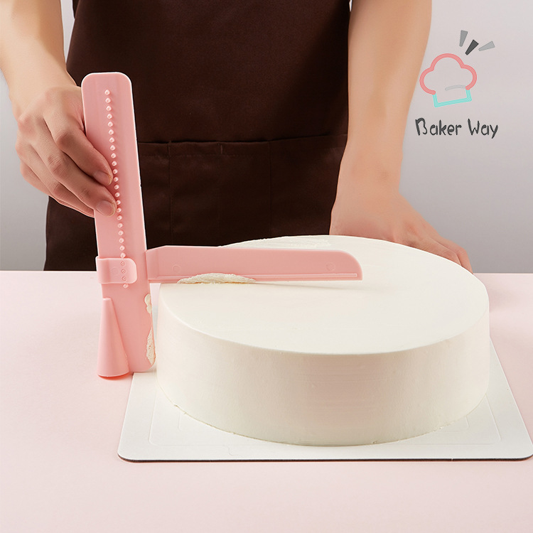 厂家直销DIY奶油翻糖蛋糕抹平器刮板 可调节高度奶油梳直角抹平器|ms