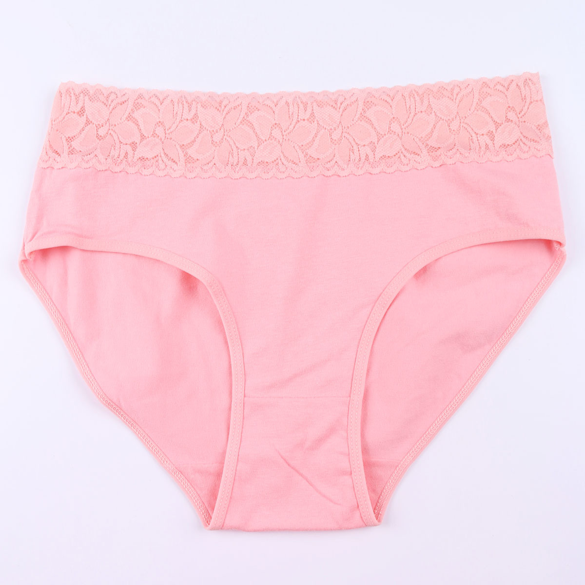 Solid Color Flower Comfort Mid Waist Briefs Panties display picture 5