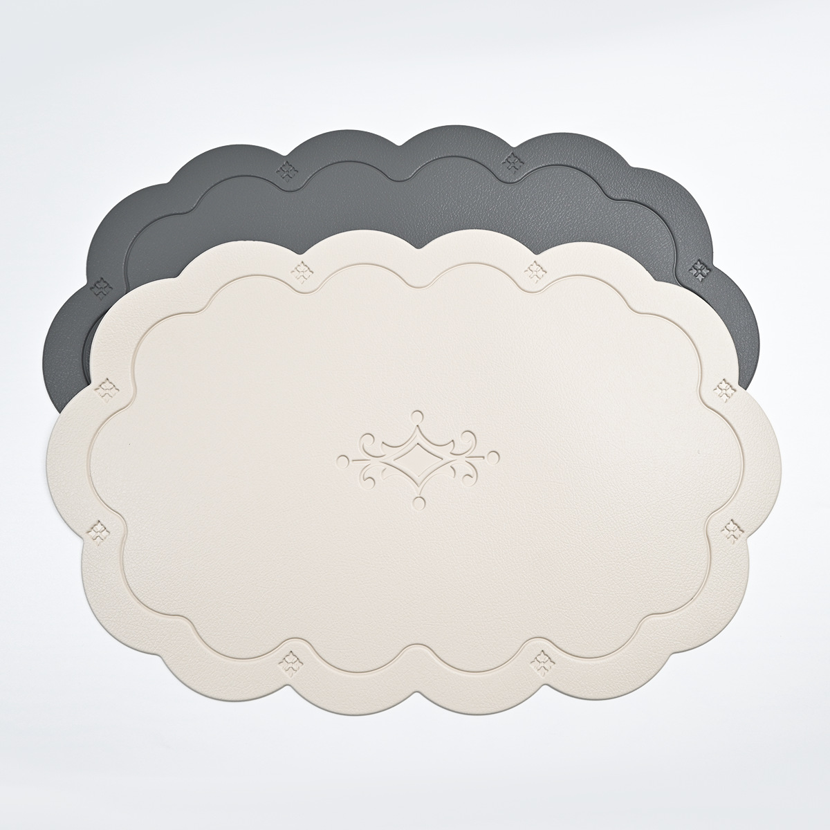 Nuevo estampado almohadilla de cuero arco de doble color pvc almohadilla de comedor anti-deslizante almohadilla de mesa aislante de calor almohadilla de taza hotel doméstico