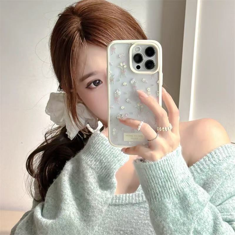 Pequeño tulipán fresco para iPhone16ProMax Girl Heart 14 Apple 15 funda para teléfono móvil 13 nuevo 15PM