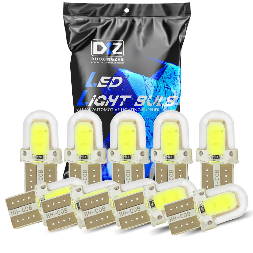 DXZ T10硅胶灯 T10 COB LED汽车示宽灯W5W 168 194 牌照灯 阅读灯