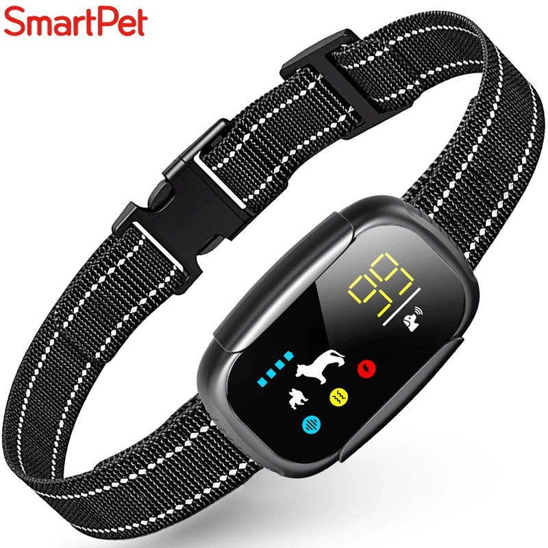 Новый ошейник SmartPet с цветным экраном, перезаряжаемый, регулируемый, интеллектуальный автоматический ошейник с электрошоком для отпугивания лая животных