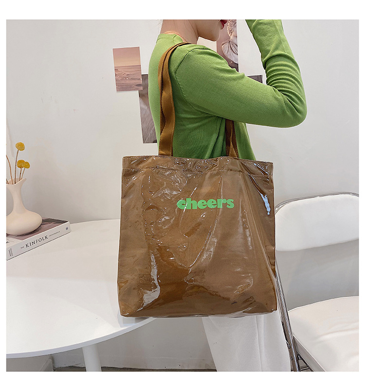 Korean Transparent Pvc Large-capacity Canvas Bag display picture 12