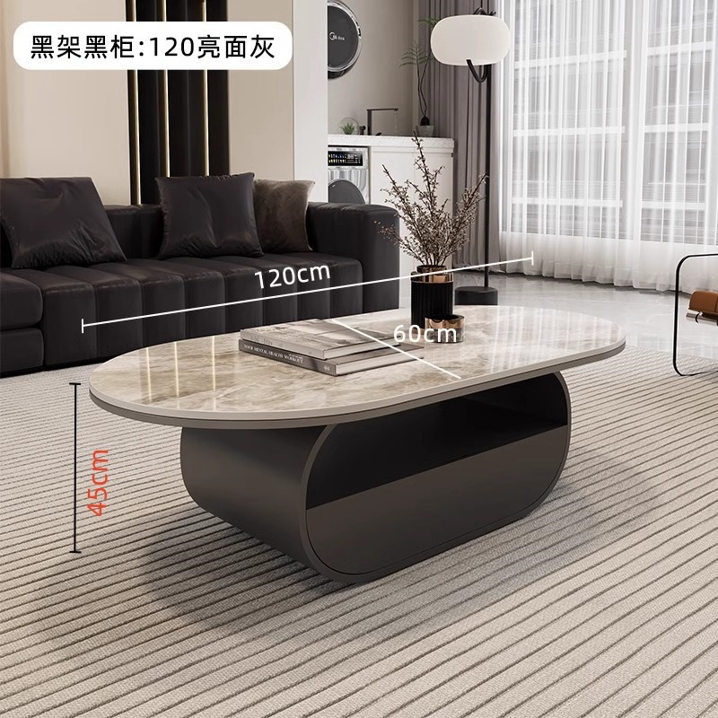 Nuevo hogar moderno simple y lujoso mesas combinadas de moda mesa de té sala de estar de roca elíptica completa