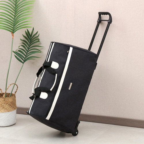 Travel bag trolley bag short-distance lightweight waterproof handbag solid color Oxford cloth large capacity luggage bag with printed logo