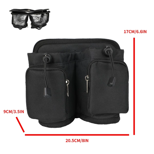 Large water cup set black with two zipper bags