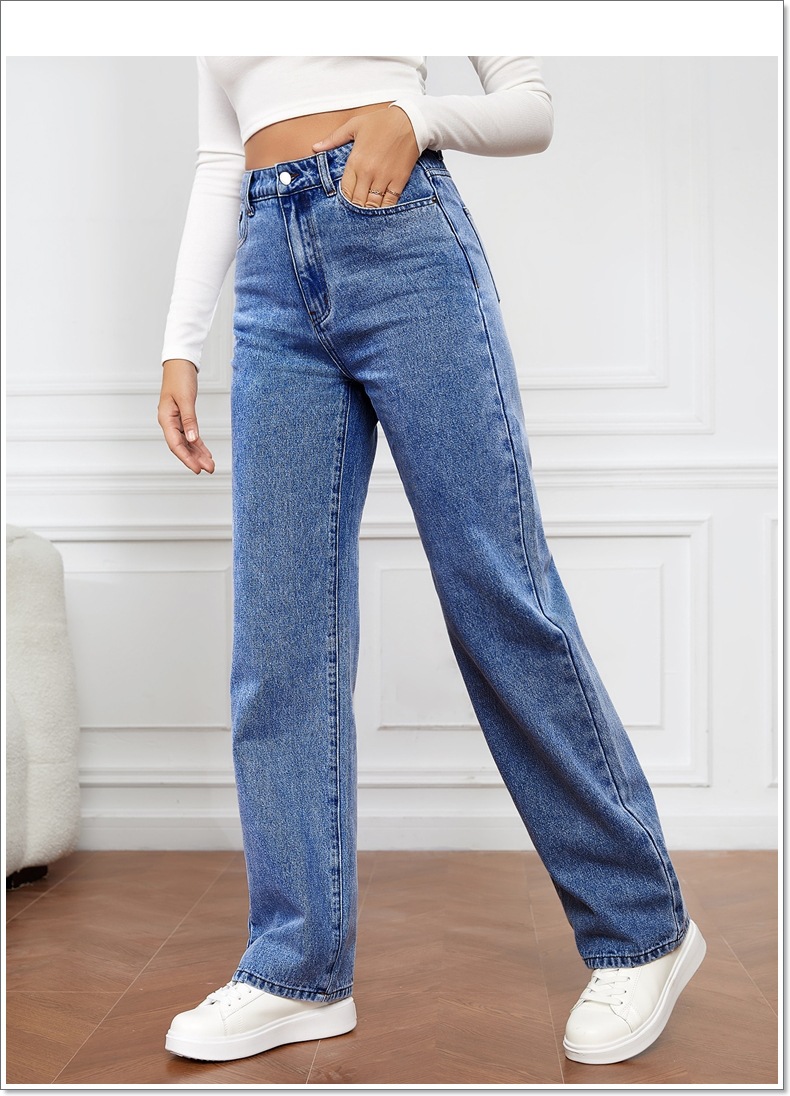 Women's Street Casual Solid Color Full Length Washed Jeans display picture 4