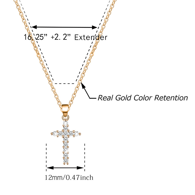 Tide Fashion Cross Pendant Necklace Lady Retro Sweet Clavicle Chain display picture 2